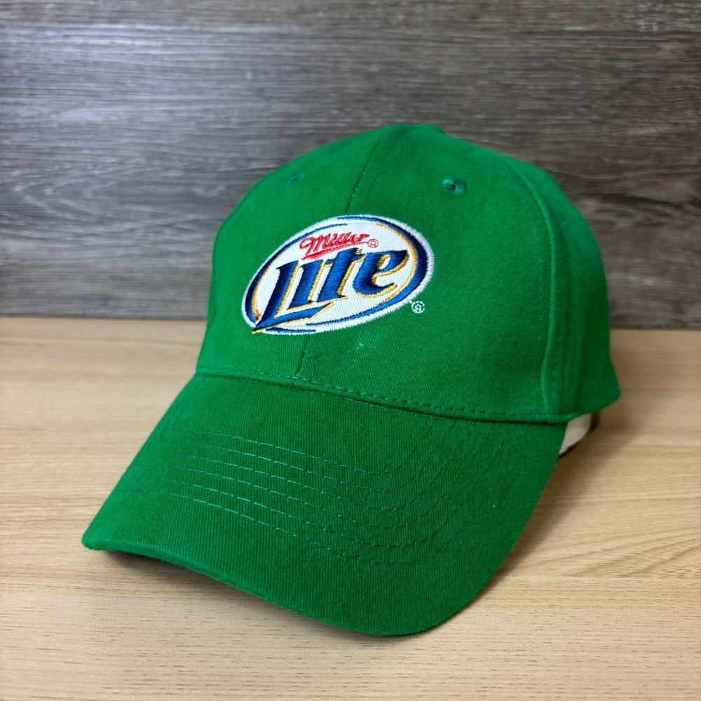 Miller Lite Hat Cap Strap Back Green Beer Vintage Logo Adjustable - Picture 3 of 9